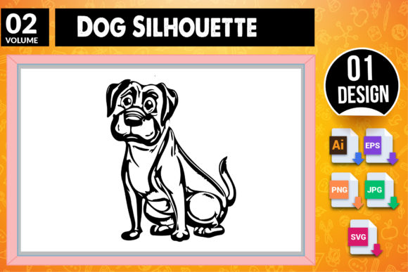 Dog Silhouette SVG Craft Design 02