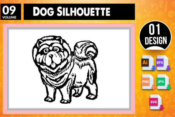 Dog Silhouette SVG Craft Design 09