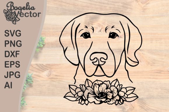 Floral Dog Embroidery Design