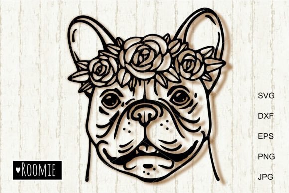 French Bulldog with Flower Crown